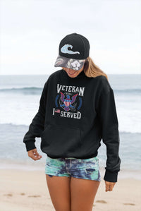 Load image into Gallery viewer, Designs by MyUtopia Shout Out:I Served U.S. Navy Veteran Core Fleece Pullover Hoodie
