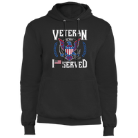 Load image into Gallery viewer, Designs by MyUtopia Shout Out:I Served U.S. Navy Veteran Core Fleece Pullover Hoodie,S / Jet Black,Pullover Hoodie

