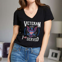 Load image into Gallery viewer, Designs by MyUtopia Shout Out:I Served U.S. Navy Veteran Ladies&#39; V-Neck T-Shirt
