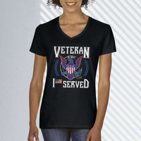 Load image into Gallery viewer, Designs by MyUtopia Shout Out:I Served U.S. Navy Veteran Ladies&#39; V-Neck T-Shirt
