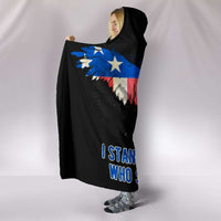 Load image into Gallery viewer, Designs by MyUtopia Shout Out:I Stand Behind Those that Stand For Me Premium Suede Medium Weight Hooded Blanket (80x60 &amp; 60x45)
