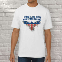 Load image into Gallery viewer, Designs by MyUtopia Shout Out:I Stand Behind Those Who Stand For Me Adult Unisex White T-Shirt
