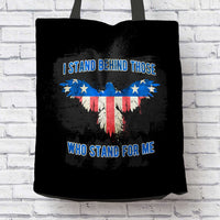 Load image into Gallery viewer, Designs by MyUtopia Shout Out:I Stand Behind Those Who Stand For Me Fabric Totebag Reusable Shopping Tote
