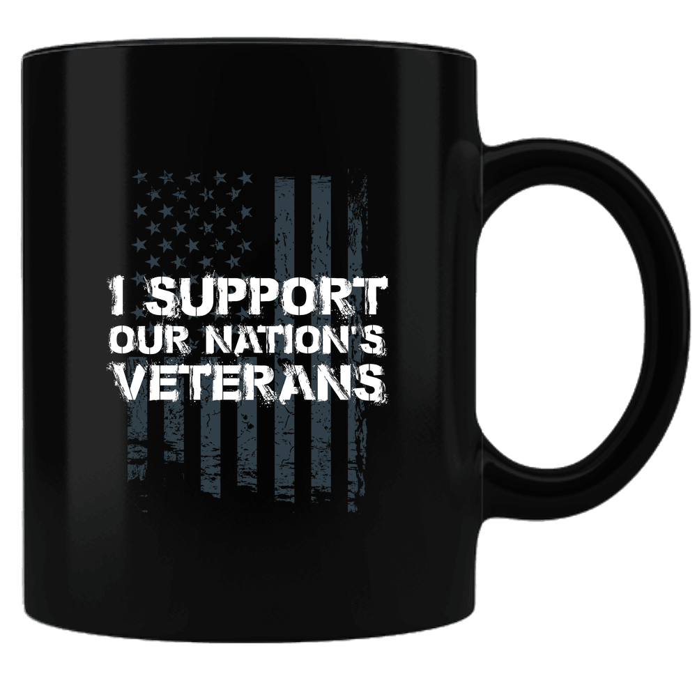 Designs by MyUtopia Shout Out:I Support Our Nation's Veterans Ceramic Coffee Mug Black,Black,Ceramic Coffee Mug