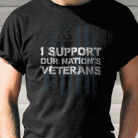 Load image into Gallery viewer, Designs by MyUtopia Shout Out:I Support Our Nation&#39;s Veterans Unisex Cotton Short Sleeve T-Shirt
