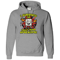 Load image into Gallery viewer, Designs by MyUtopia Shout Out:I Survived The Toilet Paper Apocalypse Adult Pullover Hoodie,Athletic Heather / S,Pullover Hoodie
