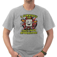 Load image into Gallery viewer, Designs by MyUtopia Shout Out:I Survived The Toilet Paper Apocalypse Adult Unisex T-Shirt,Heather Grey / S,Adult Unisex T-Shirt
