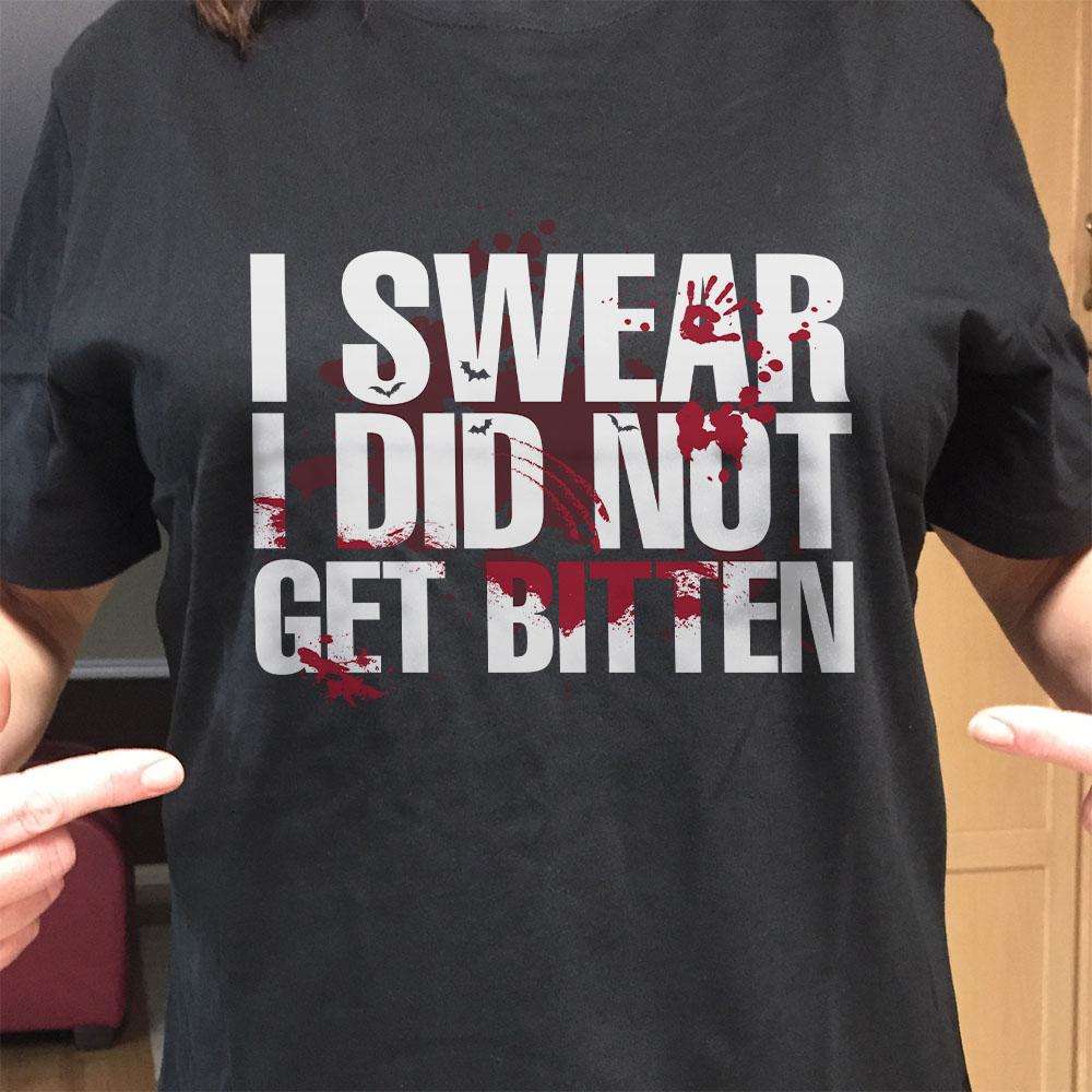 Designs by MyUtopia Shout Out:I Swear I Did Not Get Bitten Adult Unisex Cotton Short Sleeve T-Shirt