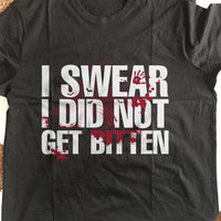 Load image into Gallery viewer, Designs by MyUtopia Shout Out:I Swear I Did Not Get Bitten Adult Unisex Cotton Short Sleeve T-Shirt
