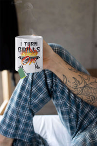 Load image into Gallery viewer, Designs by MyUtopia Shout Out:I Turn Grills On Ceramic Coffee Mug - White
