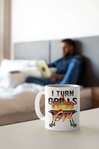 Load image into Gallery viewer, Designs by MyUtopia Shout Out:I Turn Grills On Ceramic Coffee Mug - White
