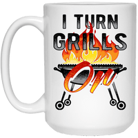 Load image into Gallery viewer, Designs by MyUtopia Shout Out:I Turn Grills On Ceramic Coffee Mug - White,15 oz / White,Ceramic Coffee Mug
