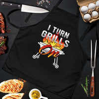 Load image into Gallery viewer, Designs by MyUtopia Shout Out:I Turn Grills On Dad Funny Apron, Kitchen, Baking, BBQ, Grilling
