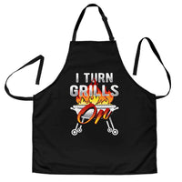 Load image into Gallery viewer, Designs by MyUtopia Shout Out:I Turn Grills On Dad Funny Apron, Kitchen, Baking, BBQ, Grilling
