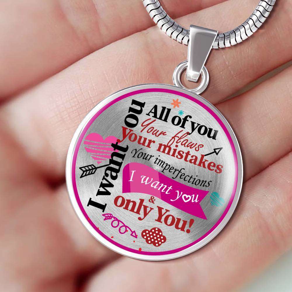 Designs by MyUtopia Shout Out:I Want You, All of You Personalized Engravable Keepsake Necklace,Silver / No,Necklace
