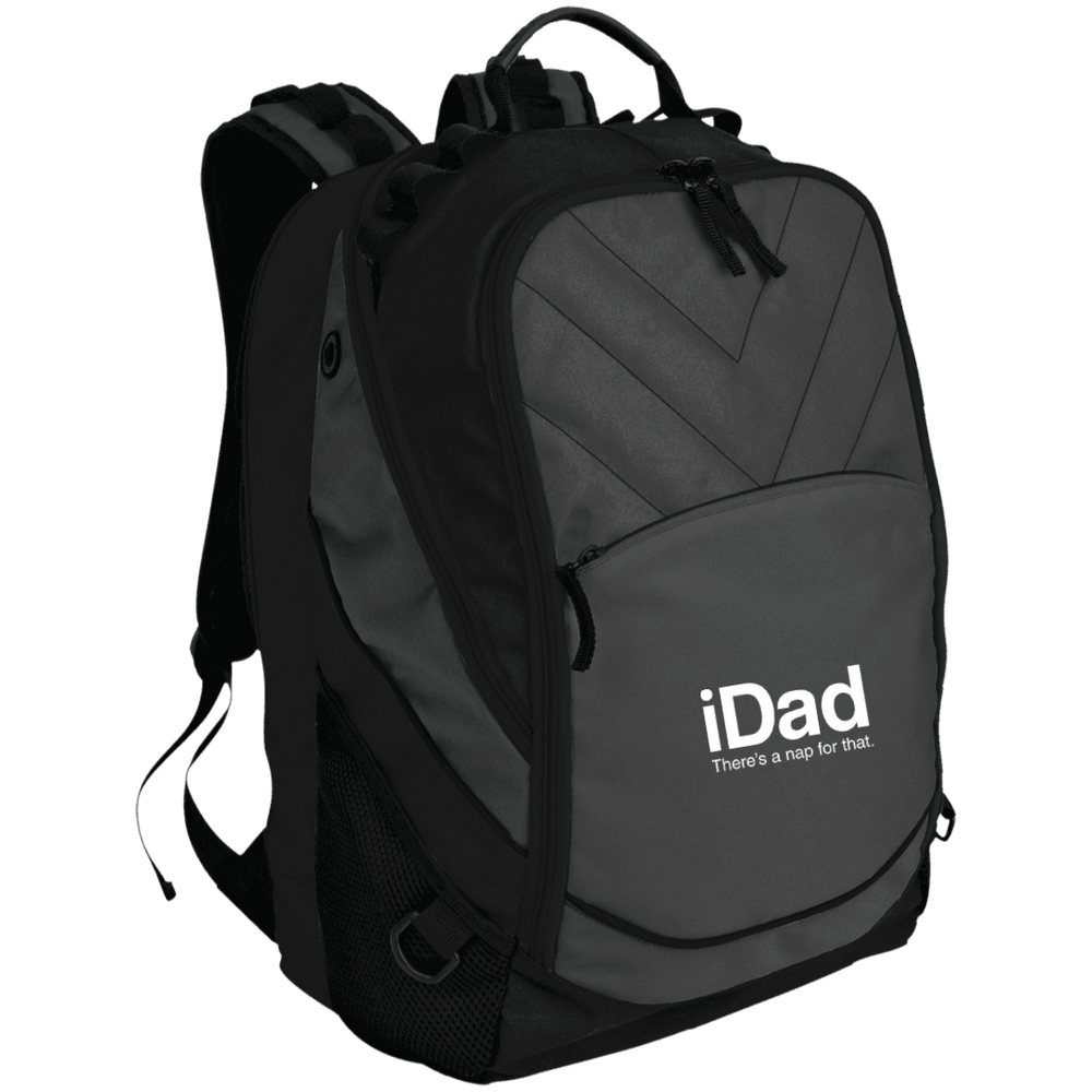 Designs by MyUtopia Shout Out:iDad There's a Nap For That Embroidered Laptop Computer Backpack,Dark Charcoal/Black / One Size,Bags