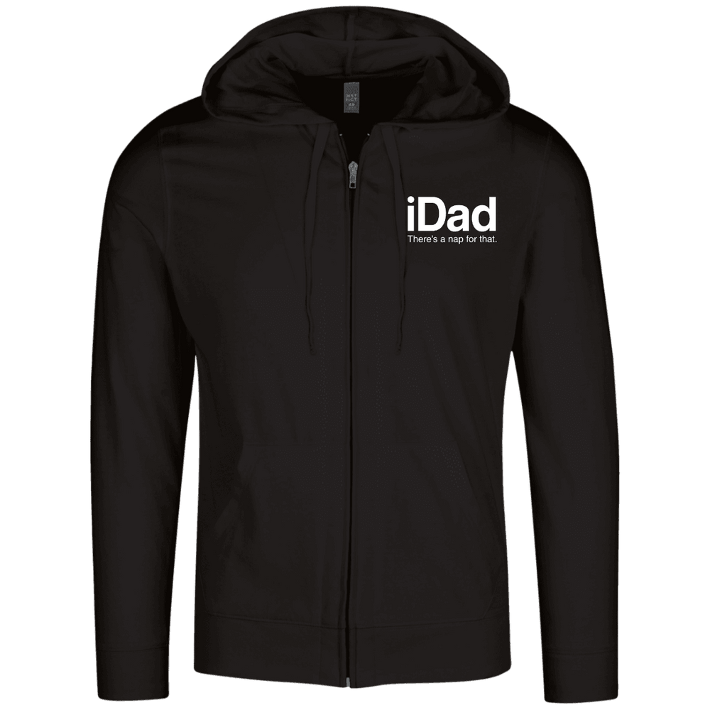 Designs by MyUtopia Shout Out:iDad There's a Nap For That Embroidered Lightweight Full Zip Hoodie,Black / X-Small,Sweatshirts