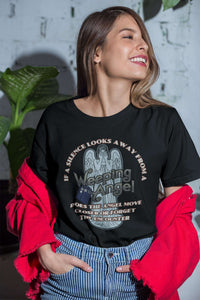 Load image into Gallery viewer, Designs by MyUtopia Shout Out:If a Silence Looks away from a Weeping Angel... Adult Unisex T-Shirt
