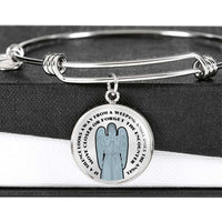 Load image into Gallery viewer, Designs by MyUtopia Shout Out:If a Silence Looks away from a Weeping Angel... Personalized Engravable Keepsake Bangle Bracelet,Silver / No,Wire Bracelet
