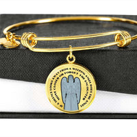 Load image into Gallery viewer, Designs by MyUtopia Shout Out:If a Silence Looks away from a Weeping Angel... Personalized Engravable Keepsake Bangle Bracelet,Gold / No,Wire Bracelet
