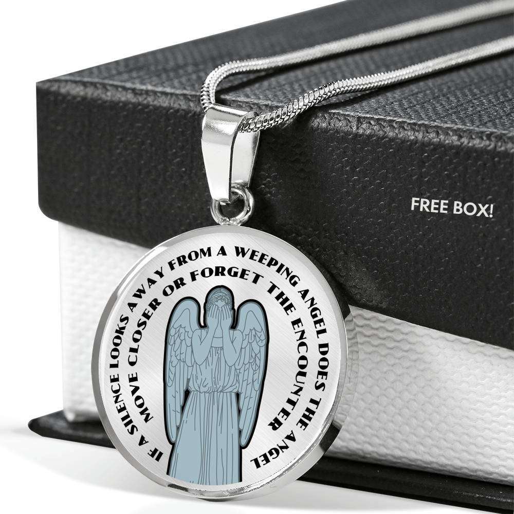 Designs by MyUtopia Shout Out:If a Silence Looks away from a Weeping Angel... Personalized Engravable Keepsake Necklace