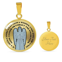 Load image into Gallery viewer, Designs by MyUtopia Shout Out:If a Silence Looks away from a Weeping Angel... Personalized Engravable Keepsake Necklace,Gold / Yes,Necklace
