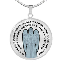 Load image into Gallery viewer, Designs by MyUtopia Shout Out:If a Silence Looks away from a Weeping Angel... Personalized Engravable Keepsake Necklace,Silver / No,Necklace

