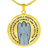 Load image into Gallery viewer, Designs by MyUtopia Shout Out:If a Silence Looks away from a Weeping Angel... Personalized Engravable Keepsake Necklace,Gold / No,Necklace
