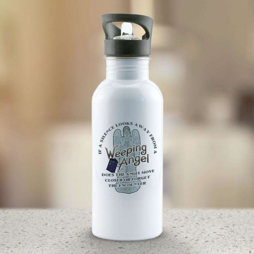 Designs by MyUtopia Shout Out:If a Silence Looks away from a Weeping Angel... Stainless Steel Water Bottle