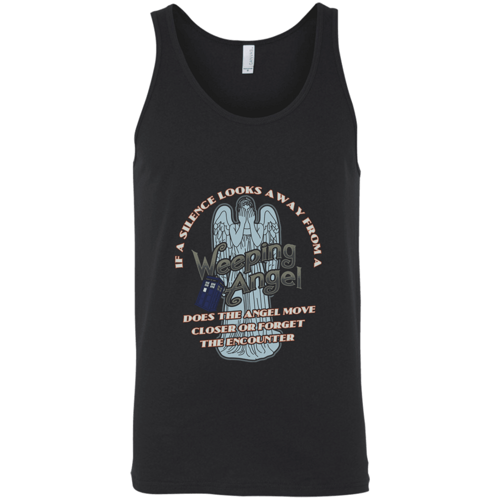 Designs by MyUtopia Shout Out:If a Silence Looks away from a Weeping Angel... Unisex Tank - Black,X-Small / Black,Tank Tops