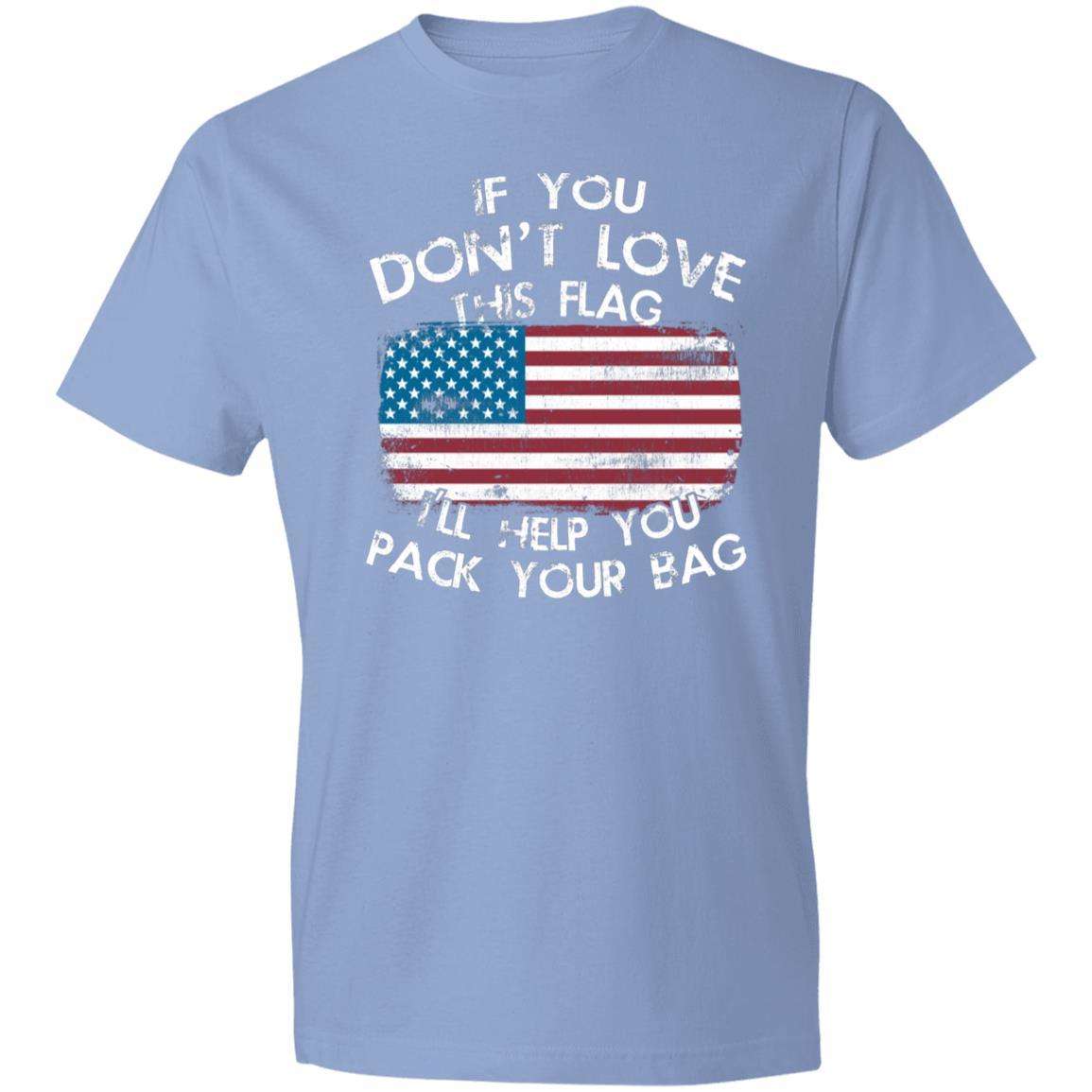 Designs by MyUtopia Shout Out:If You Don Love This Flag Lightweight Cotton T-Shirt,Light Blue / S,T-Shirts