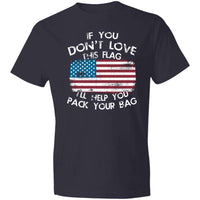 Load image into Gallery viewer, Designs by MyUtopia Shout Out:If You Don Love This Flag Lightweight Cotton T-Shirt,Navy / S,T-Shirts
