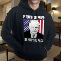 Load image into Gallery viewer, Designs by MyUtopia Shout Out:If You&#39;re Offended Trump Political Humor Core Fleece Pullover Hoodie
