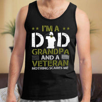 Load image into Gallery viewer, Designs by MyUtopia Shout Out:I&#39;m a Dad, Grandpa and a Veteran Nothing Scares Me Unisex Tank
