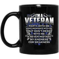 Load image into Gallery viewer, Designs by MyUtopia Shout Out:I&#39;m A Veteran Don&#39;t Mess With Me Ceramic Coffee Mug,11 oz / Black,Ceramic Coffee Mug
