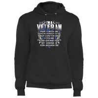 Load image into Gallery viewer, Designs by MyUtopia Shout Out:I&#39;m A Veteran Don&#39;t Mess With Me Core Fleece Pullover Hoodie,S / Jet Black,Pullover Hoodie
