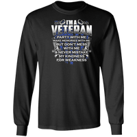 Load image into Gallery viewer, Designs by MyUtopia Shout Out:I&#39;m A Veteran Don&#39;t Mess With Me Long Sleeve Ultra Cotton T-Shirt,Black / S,Long Sleeve T-Shirts
