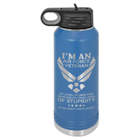 Load image into Gallery viewer, Designs by MyUtopia Shout Out:I&#39;m an Air Force Veteran - 32 oz Polar Camel Water Bottle - Stainless Steel,32oz / Royal,Polar Camel - 32oz Water Bottle

