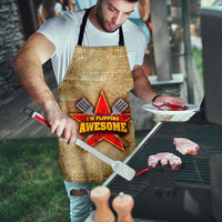 Load image into Gallery viewer, Designs by MyUtopia Shout Out:I&#39;m Flipping Awesome Funny Apron, Kitchen, Baking, BBQ, Grilling
