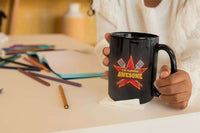 Load image into Gallery viewer, Designs by MyUtopia Shout Out:I&#39;m Flipping Awesome Grilling Humor Ceramic Coffee Mug - Black
