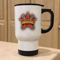 Load image into Gallery viewer, Designs by MyUtopia Shout Out:I&#39;m Flipping Awesome Grilling Humor Stainless Steel Travel Mug

