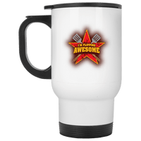 Load image into Gallery viewer, Designs by MyUtopia Shout Out:I&#39;m Flipping Awesome Grilling Humor Stainless Steel Travel Mug
