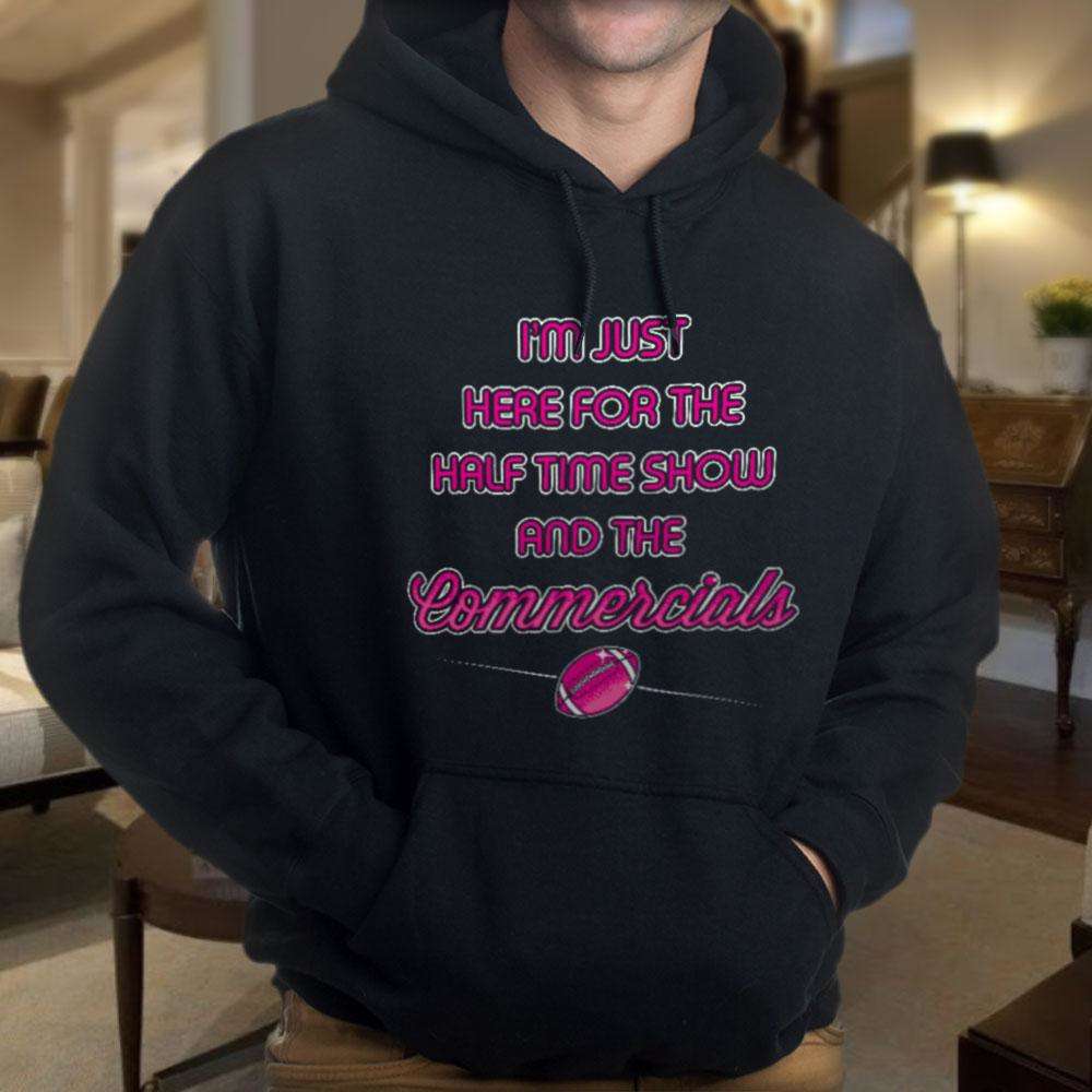Designs by MyUtopia Shout Out:I'm Here for the Commercials, Football Humor Pullover Hoodie