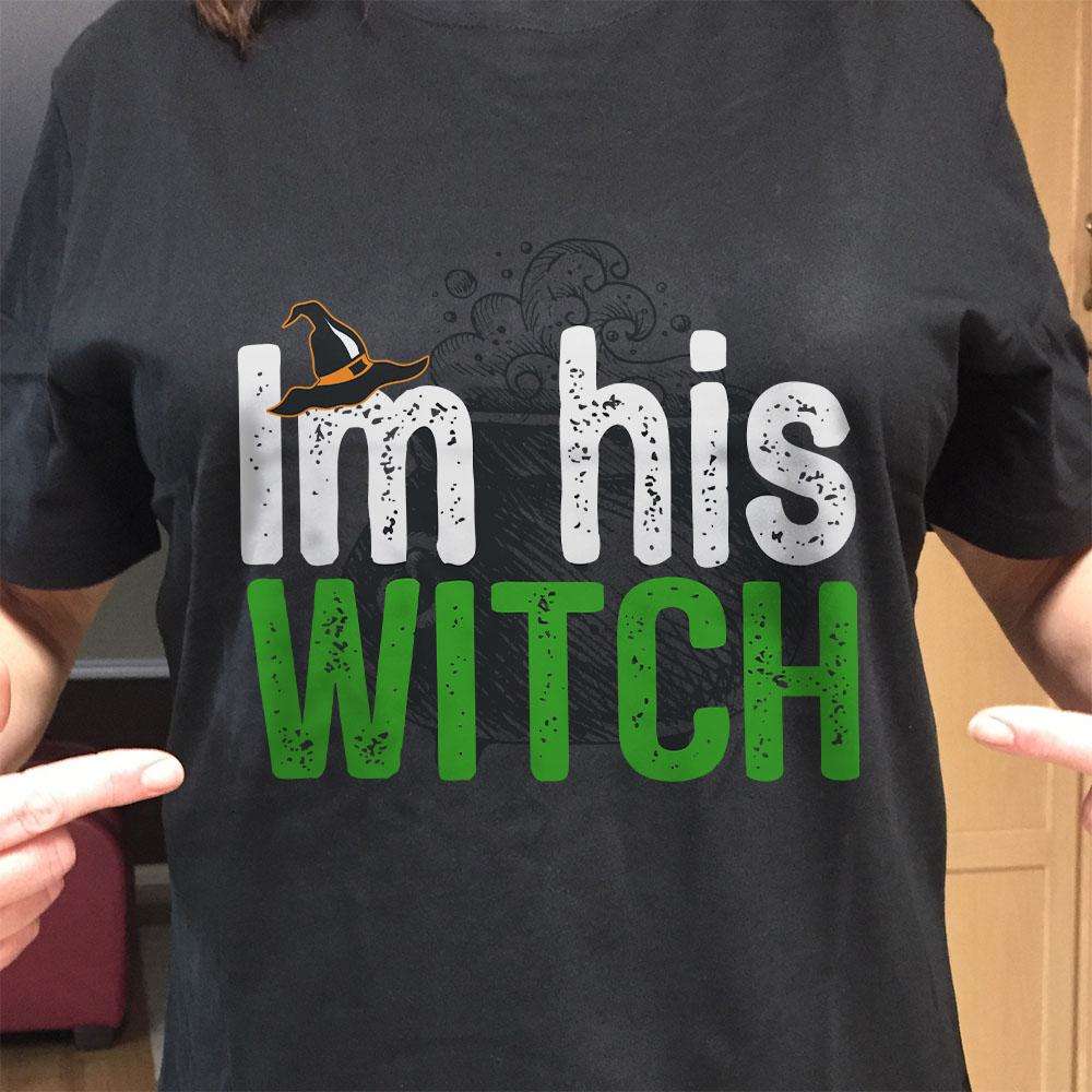 Designs by MyUtopia Shout Out:I'm His Witch Adult Unisex Cotton Short Sleeve T-Shirt