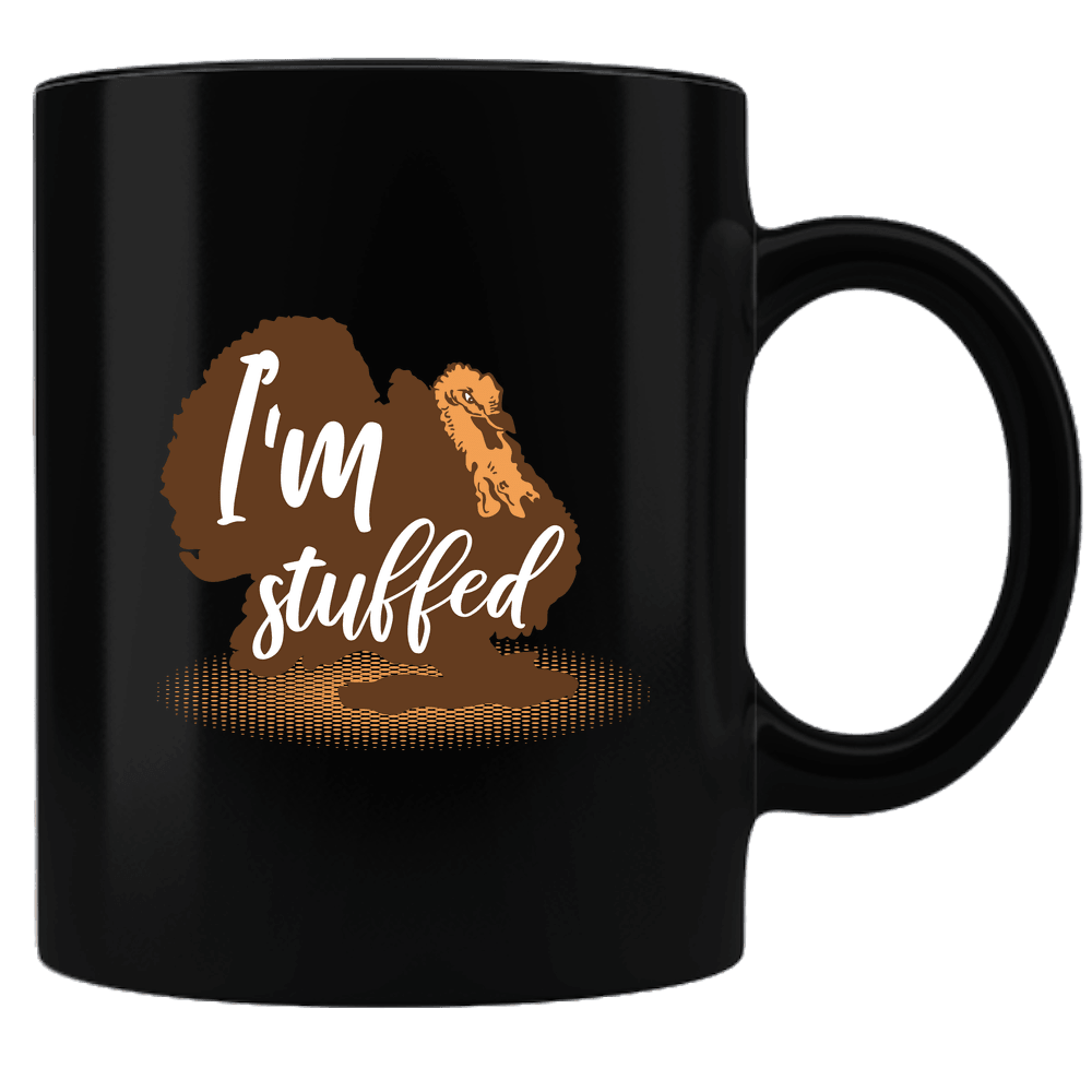 Designs by MyUtopia Shout Out:I'm Stuffed Black Ceramic Coffee Mug,Black,Ceramic Coffee Mug