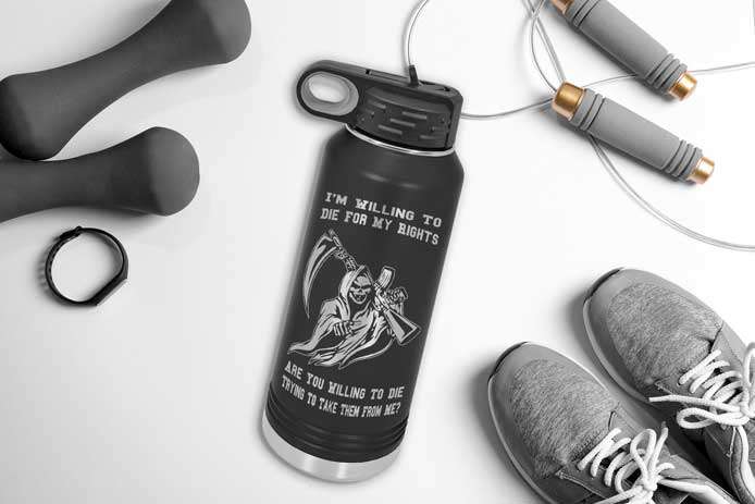 Designs by MyUtopia Shout Out:I'm Willing To Die for My Rights, Are You Willing to Die Taking Them? 32 oz Polar Camel Water Bottle - Stainless Steel