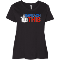 Load image into Gallery viewer, Designs by MyUtopia Shout Out:Impeach This Dirty Finger Trump Humor Ladies&#39; Plus Size Curvy T-Shirt,Black / Plus 1X,Ladies T-Shirts
