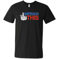 Load image into Gallery viewer, Designs by MyUtopia Shout Out:Impeach This Trump Humor Men&#39;s Printed V-Neck T-Shirt,S / Black,Adult Unisex Vneck Tee
