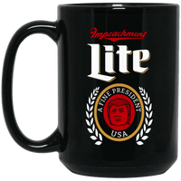 Load image into Gallery viewer, Designs by MyUtopia Shout Out:Impeachment Lite Fine President Trump Ceramic Coffee Mug,15 oz / Black,Ceramic Coffee Mug

