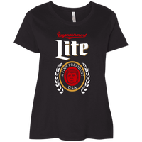Load image into Gallery viewer, Designs by MyUtopia Shout Out:Impeachment Lite Trump A Fine President Ladies&#39; Plus Size Curvy T-Shirt,Black / Plus 1X,Ladies T-Shirts
